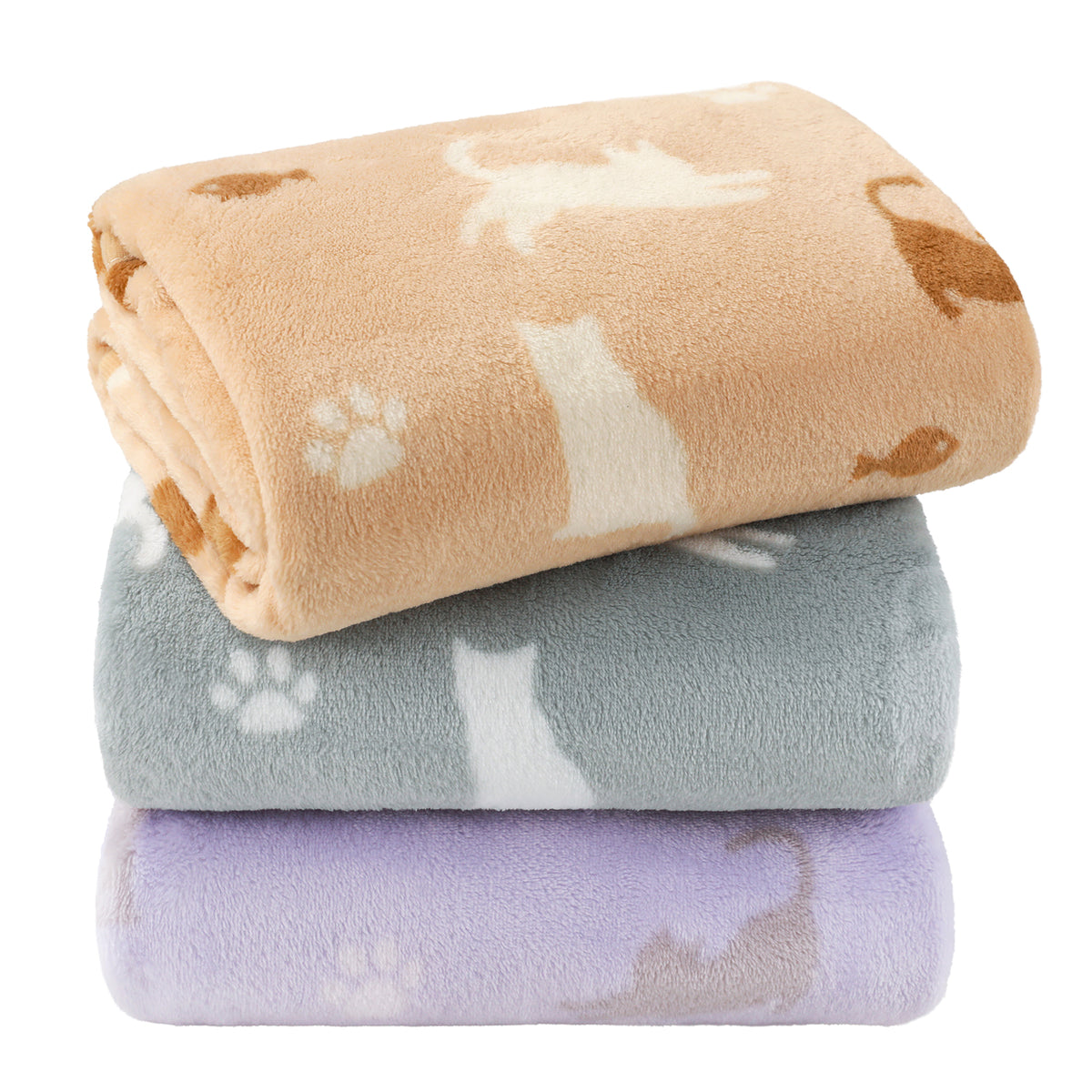 1 Pack 3 Small Pet Blanket Paw Printed Throw