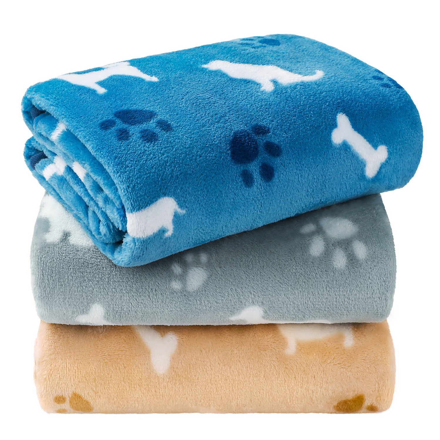 1 Pack 3 Small Pet Blanket Paw Printed Throw