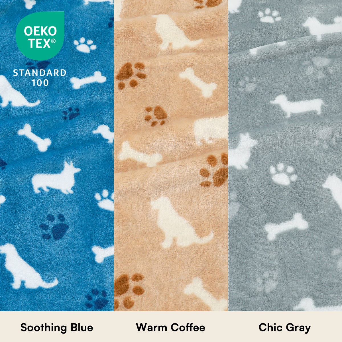 1 Pack 3 Small Pet Blanket Paw Printed Throw