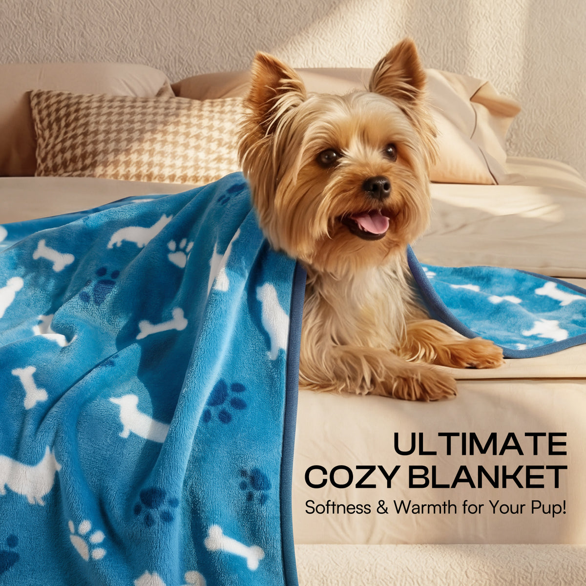 1 Pack 3 Small Pet Blanket Paw Printed Throw