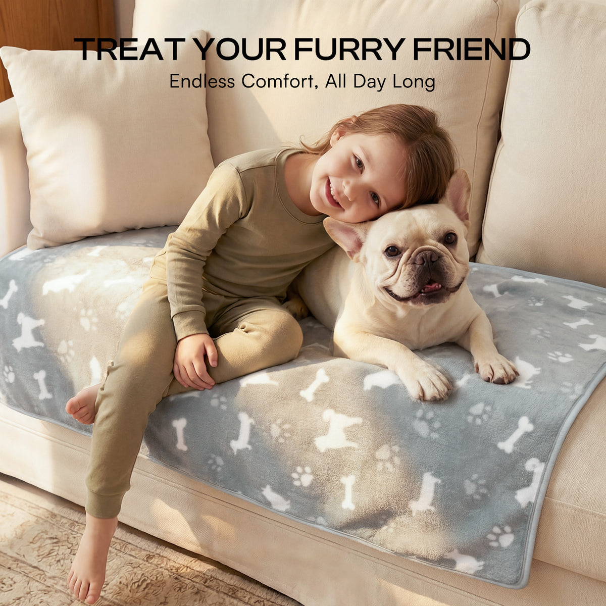 1 Pack 3 Small Pet Blanket Paw Printed Throw