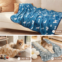 1 Pack 3 Small Pet Blanket Paw Printed Throw