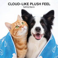 1 Pack 6 Fleece Dog Blanket Crate Paw Printed