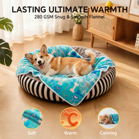 1 Pack 6 Fleece Dog Blanket Crate Paw Printed