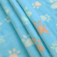 1 Pack 3 Small Pet Blanket Paw Printed Throw | Grey/Brown/Blue