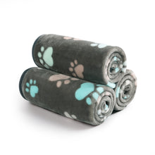 Load image into Gallery viewer, 1 Pack 3 Small Pet Blanket Paw Printed Throw | Grey