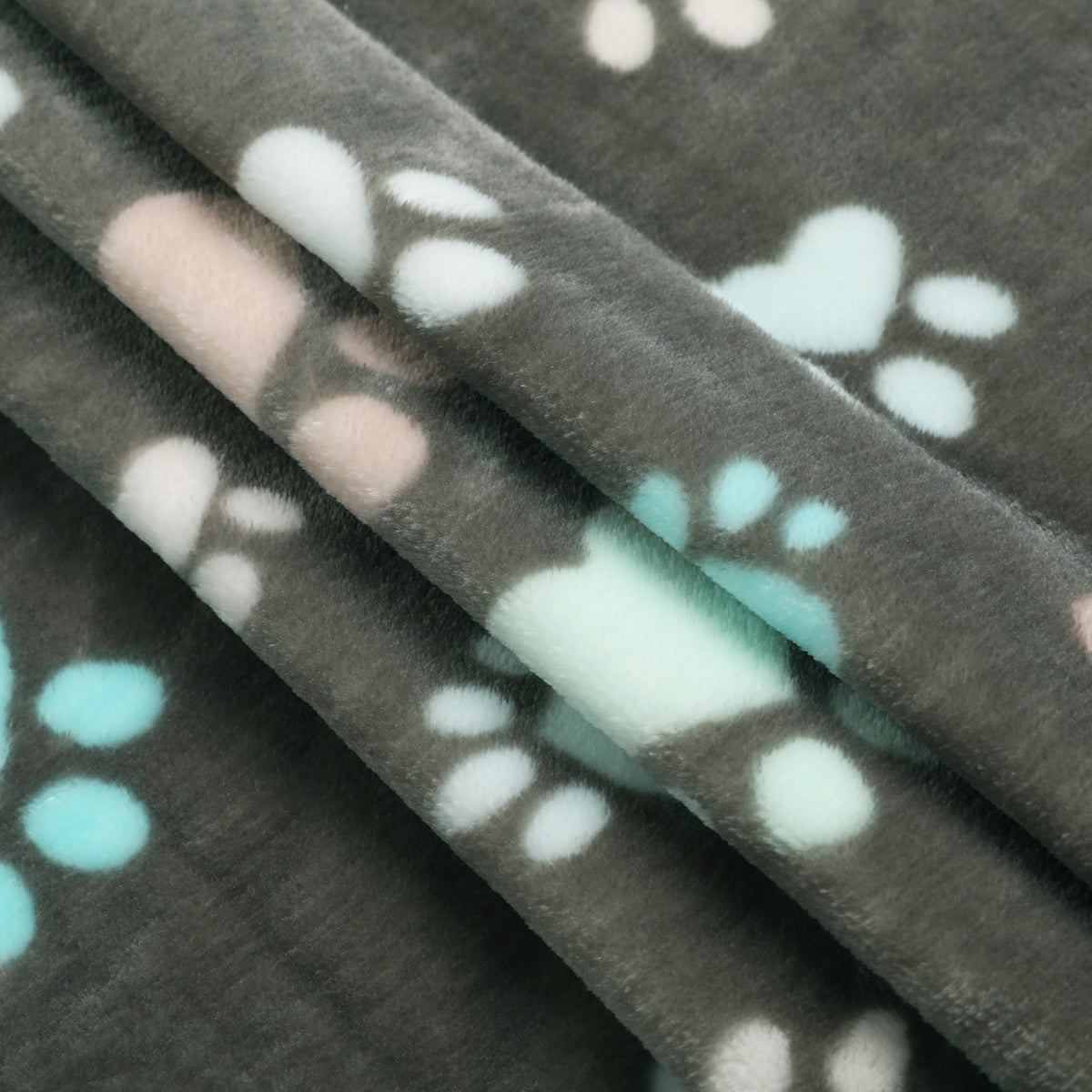 1 Pack 3 Small Pet Blanket Paw Printed Throw | Grey