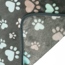 Load image into Gallery viewer, 1 Pack 3 Small Pet Blanket Paw Printed Throw | Grey