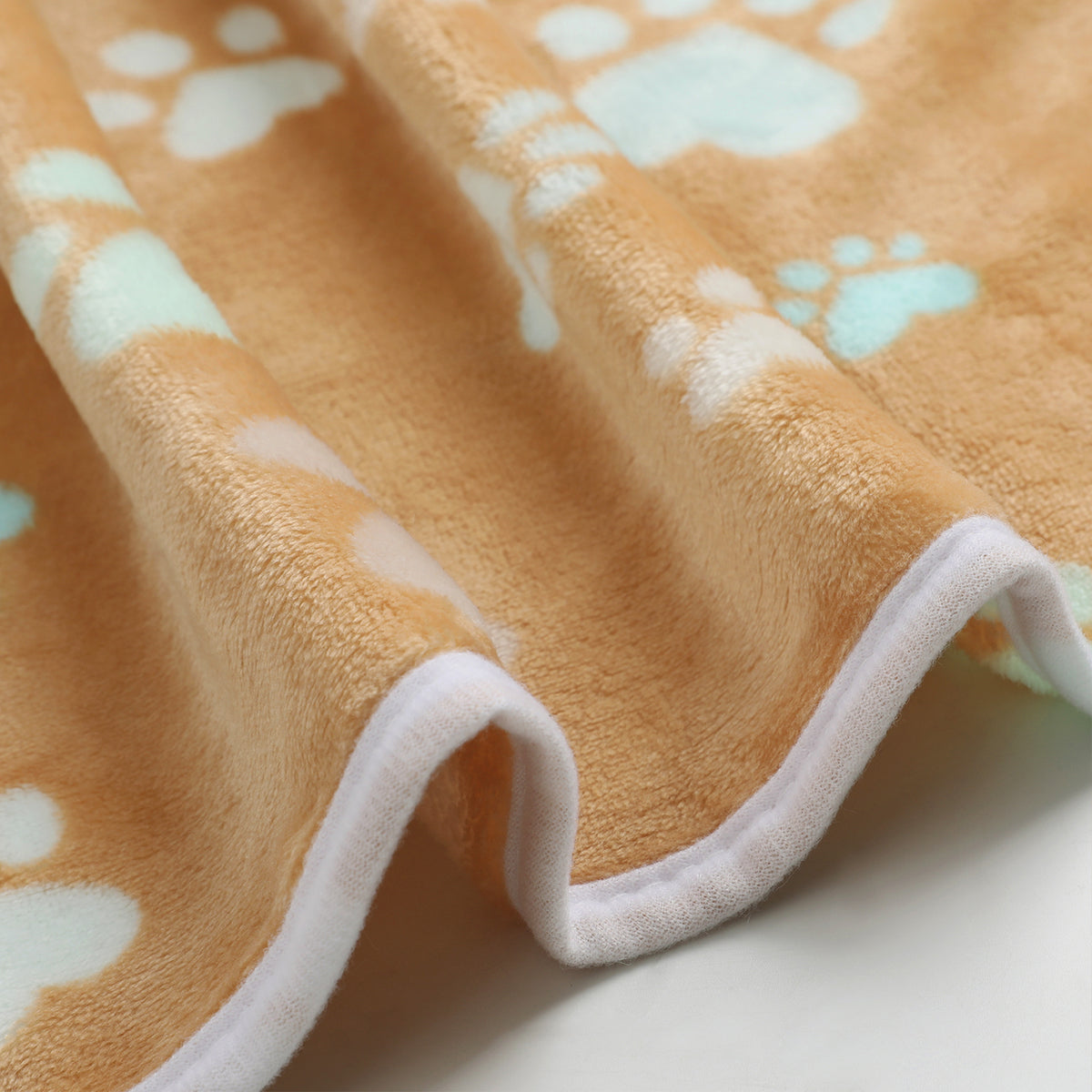 1 Pack 3 Small Pet Blanket Paw Printed Throw | Grey/Brown/Blue