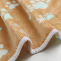 1 Pack 3 Small Pet Blanket Paw Printed Throw | Grey/Brown/Blue