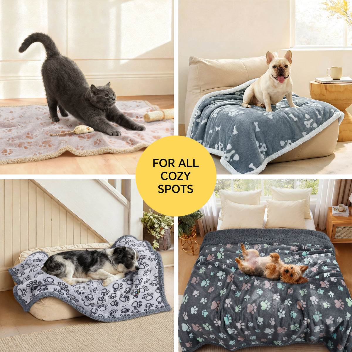 Waterproof Dog & Cat Blanket for Couch Sofa Bed