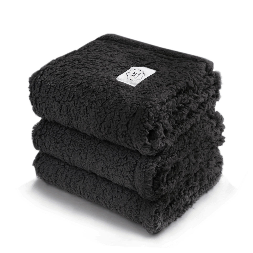 Soft Sherpa Dog Blanket for Dog Puppy Cat Black