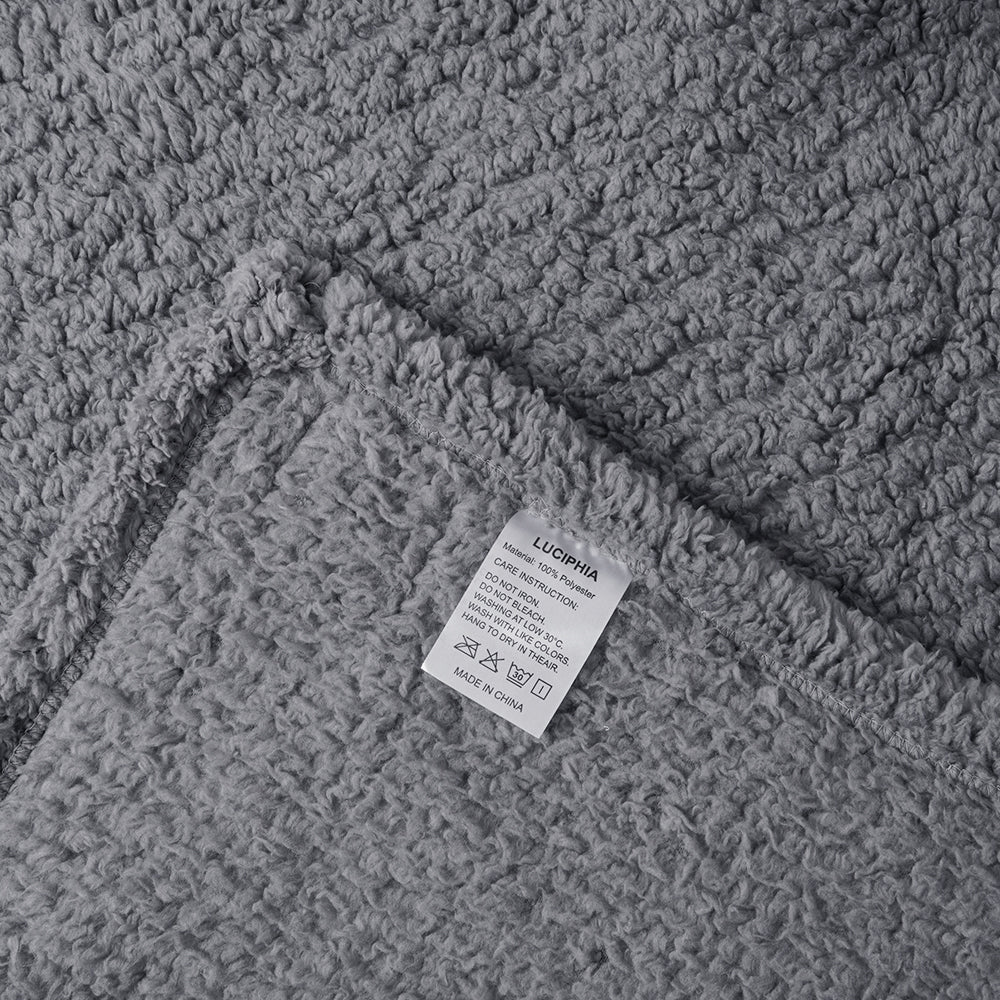 Soft Sherpa Dog Blanket for Dog Puppy Cat Beige/Black/Grey