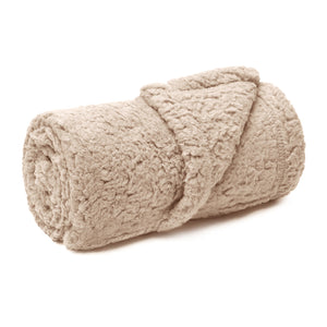 Soft Pet Sherpa Calming Dog Blankets Beige
