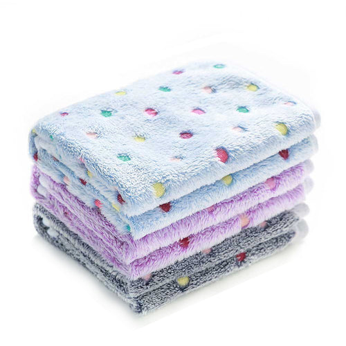 Soft Flannel Pet Blanket 1 Pack 3 Blankets Blue/Purple/Grey