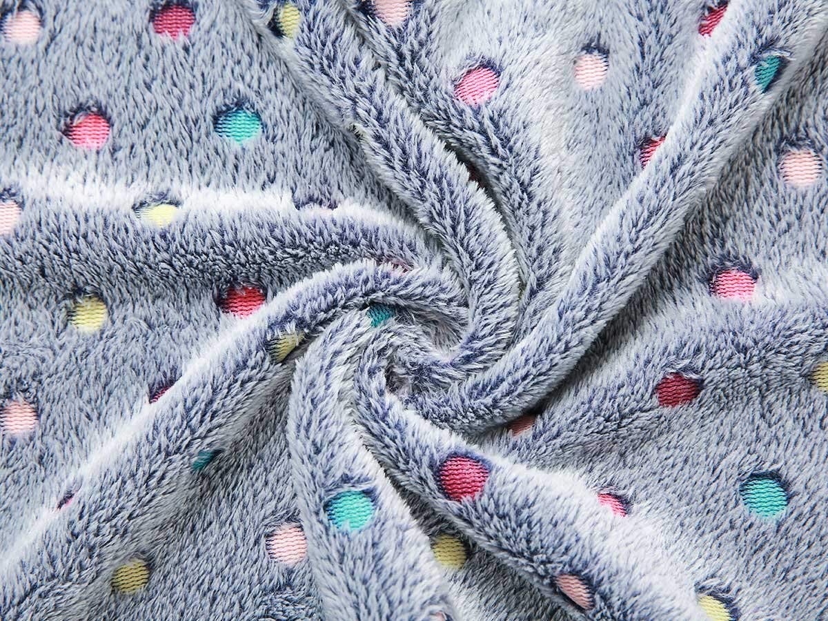 1 Pack 3 Soft Flannel Dog Blanket for Sofa Blue/Purple/Grey