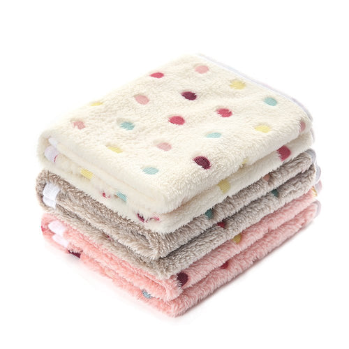 Soft Flannel Pet Blanket 1 Pack 3 Blankets Beige/Brown/Pink