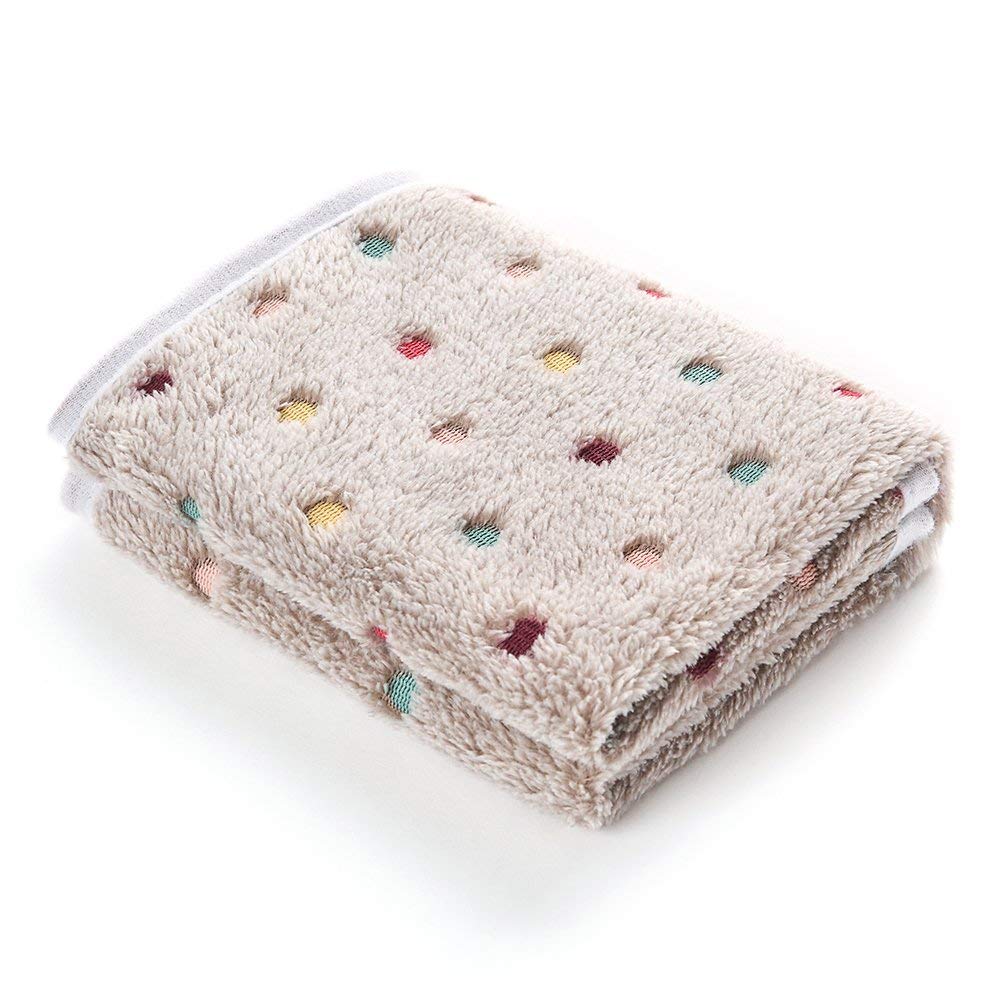 1 Pack 3 Soft Flannel Dog Blanket for Sofa Beige/Brown/Pink