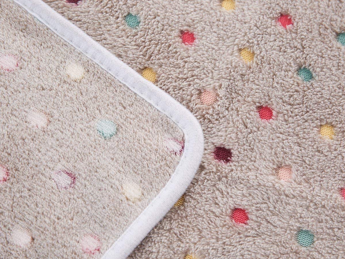 1 Pack 3 Soft Flannel Dog Blanket for Sofa Beige/Brown/Pink