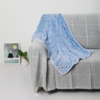 1 Pack 3 Soft Flannel Dog Blanket for Sofa Blue