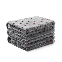 1 Pack 3 Soft Flannel Dog Blanket for Sofa Grey