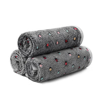 1 Pack 3 Soft Flannel Dog Blanket for Sofa Grey