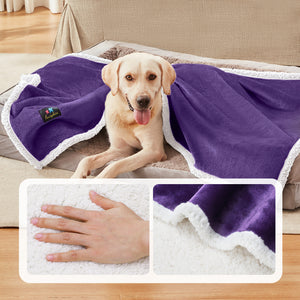 Reversible Waterproof Blanket for Large Dogs Purple White