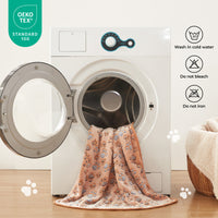 1 Pack 3 Small Pet Blanket Paw Printed Throw | Brown