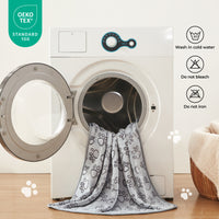 1 Pack 3 Small Pet Blanket Paw Printed Throw | Grey Paw