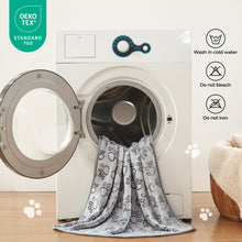 Load image into Gallery viewer, 1 Pack 3 Small Pet Blanket Paw Printed Throw | Grey Paw