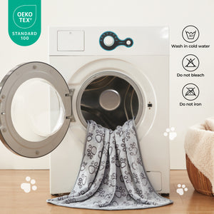 1 Pack 3 Small Pet Blanket Paw Printed Throw | Grey Paw