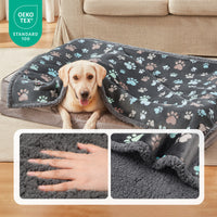 Waterproof Dog & Cat Blanket Grey Paw