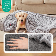 Load image into Gallery viewer, Waterproof Dog &amp; Cat Blanket Paw Gray