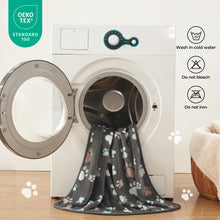 Load image into Gallery viewer, 1 Pack 3 Small Pet Blanket Paw Printed Throw | Grey