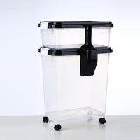 3-Pieces Clear Pet Food Container with Wheels