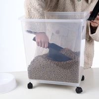 3-Pieces Clear Pet Food Container with Wheels