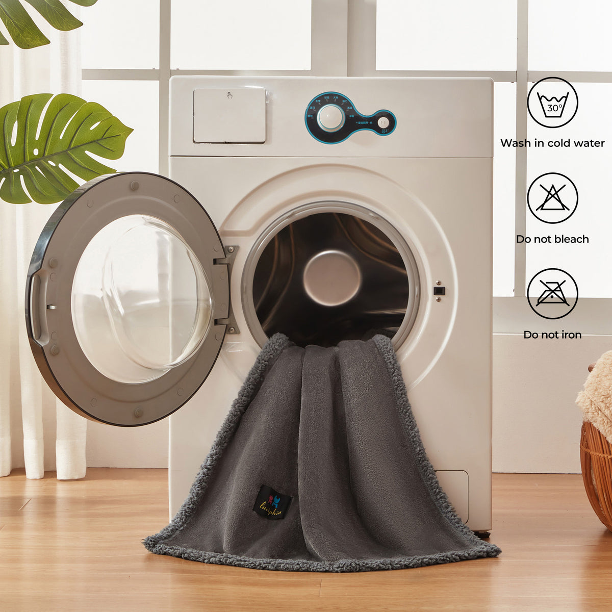 Reversible Waterproof Blanket for Large Dogs Light Grey