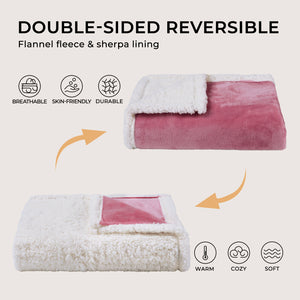 Reversible Waterproof Blanket for Large Dogs Pink White