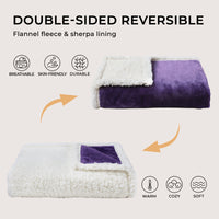 Reversible Waterproof Blanket for Large Dogs Purple White