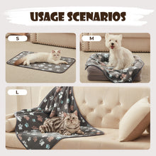 Load image into Gallery viewer, 1 Pack 3 Small Pet Blanket Paw Printed Throw | Grey