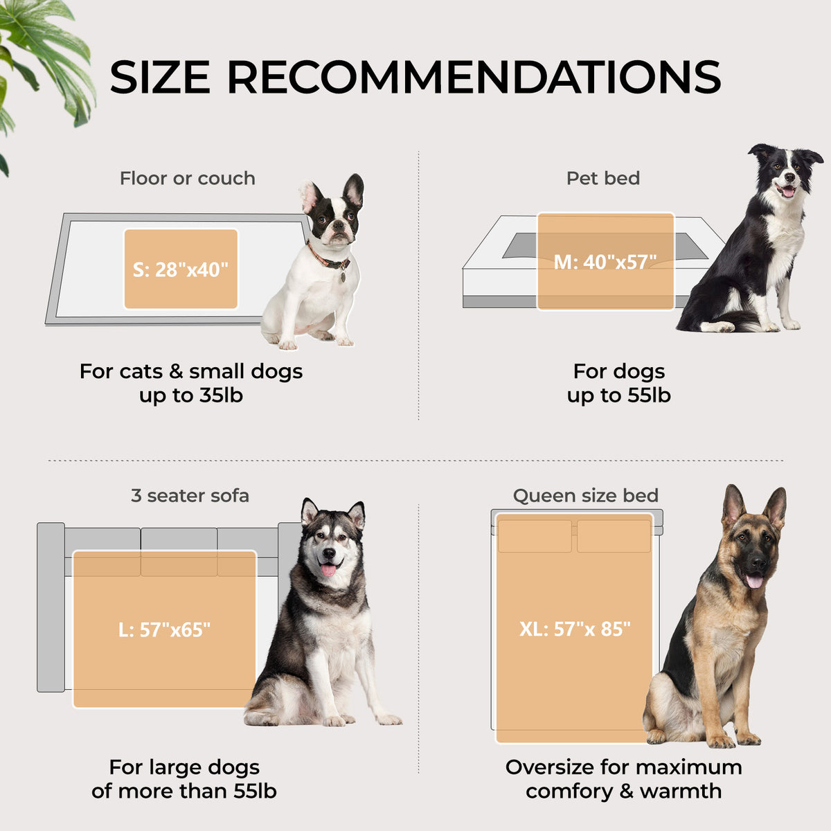 Reversible Waterproof Blanket for Large Dogs Light Grey