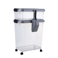 3-Pieces Clear Pet Food Container with Wheels